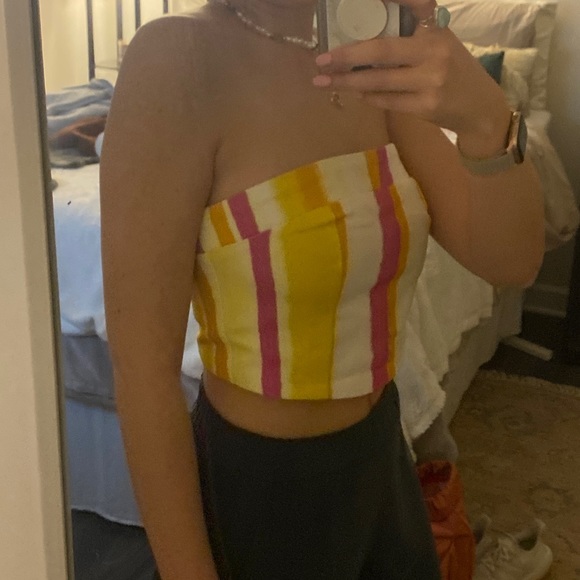 Peppermayo Refreshments Bustier Top - Sunset Stripe - Picture 2 of 5